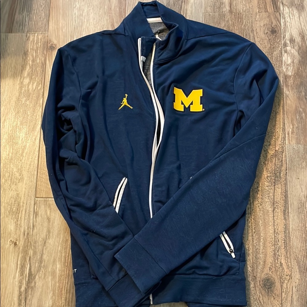 Jordan Navy and Yellow Full-Zip Sweatshirt